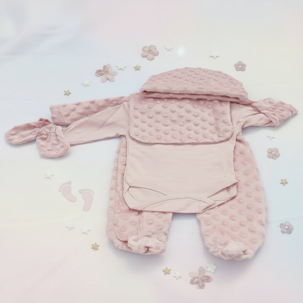 Ensemble bébé Minky 5 pièces personnalisé 0-3 mois