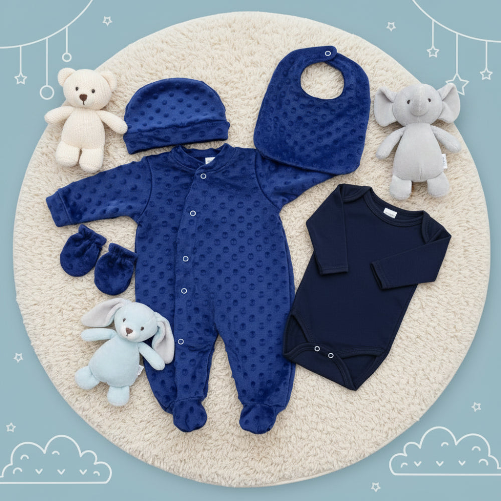 Ensemble bébé Minky 5 pièces personnalisé 0-3 mois