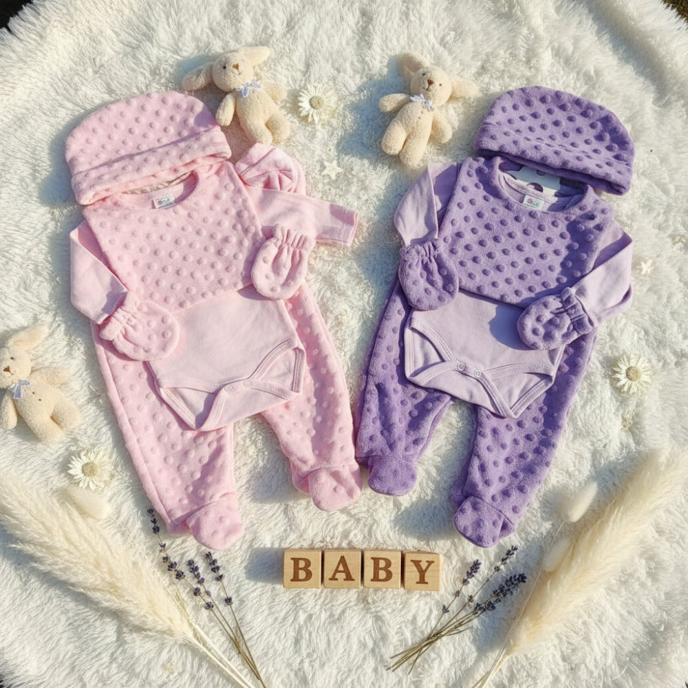 Ensemble bébé Minky 5 pièces personnalisé 0-3 mois