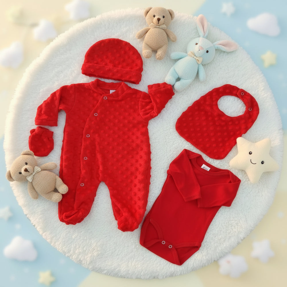 Ensemble bébé Minky 5 pièces personnalisé 0-3 mois