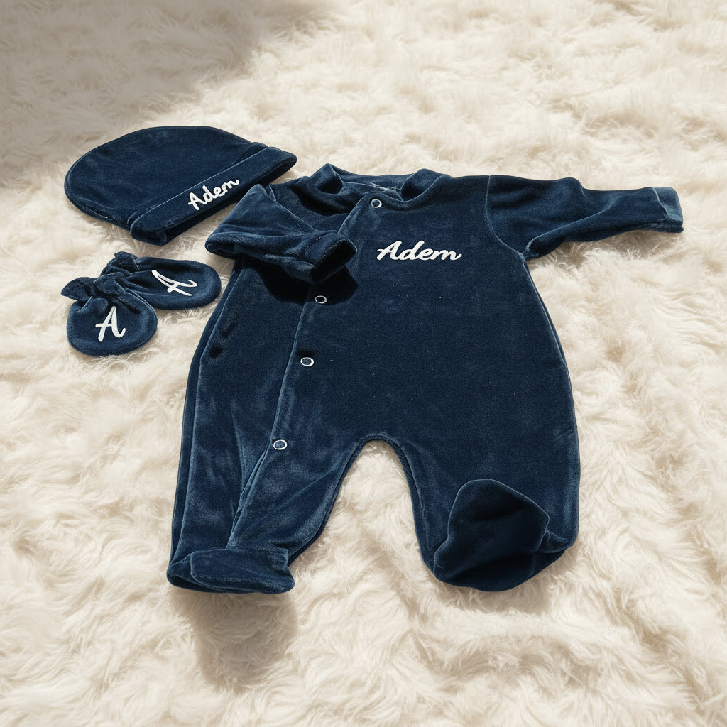 Ensemble velours bébé personnalisé couleurs disponibles