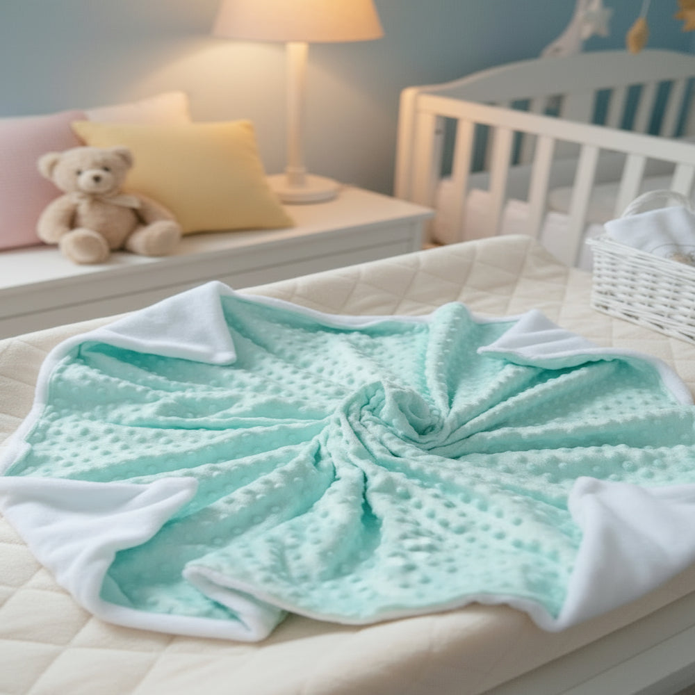 Plaid minky bébé personnalisé cadeau naissance