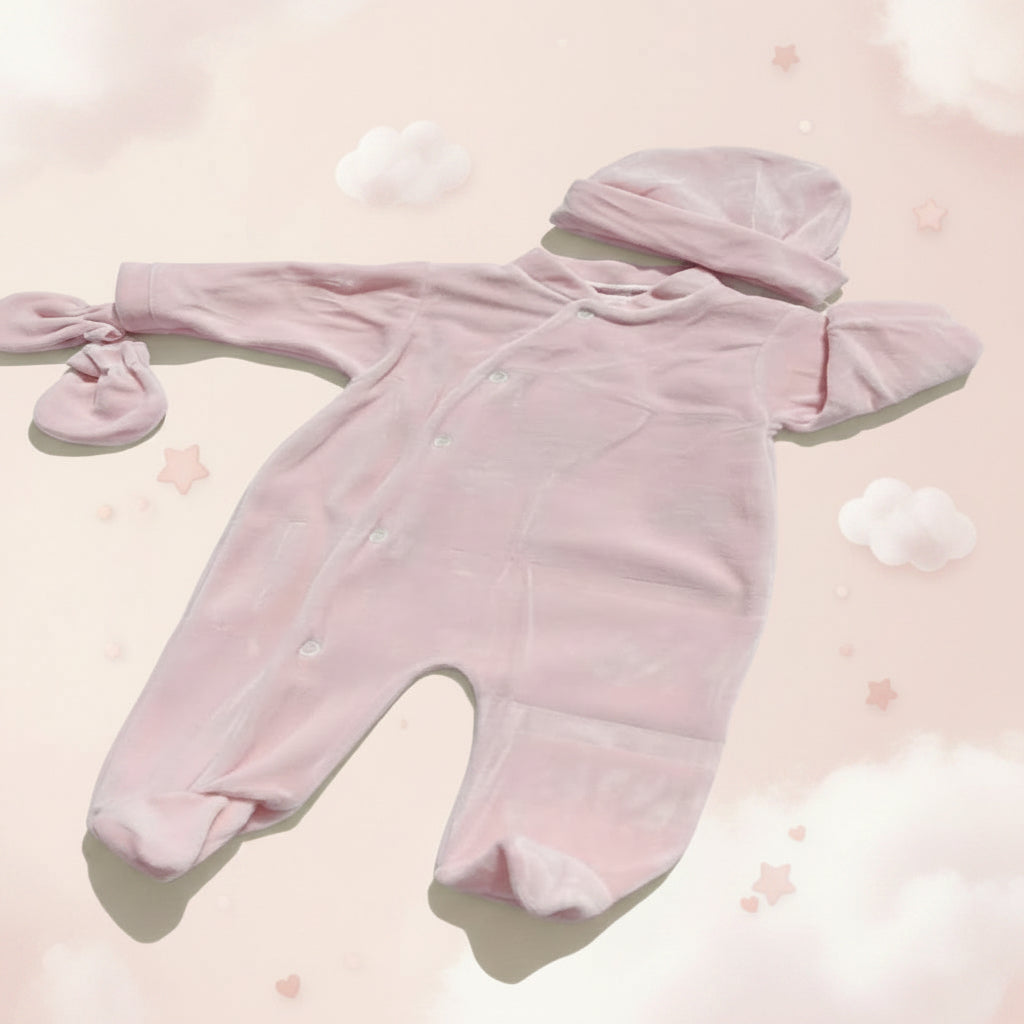 Ensemble velours bébé 3 pièces personnalisé cadeau naissance