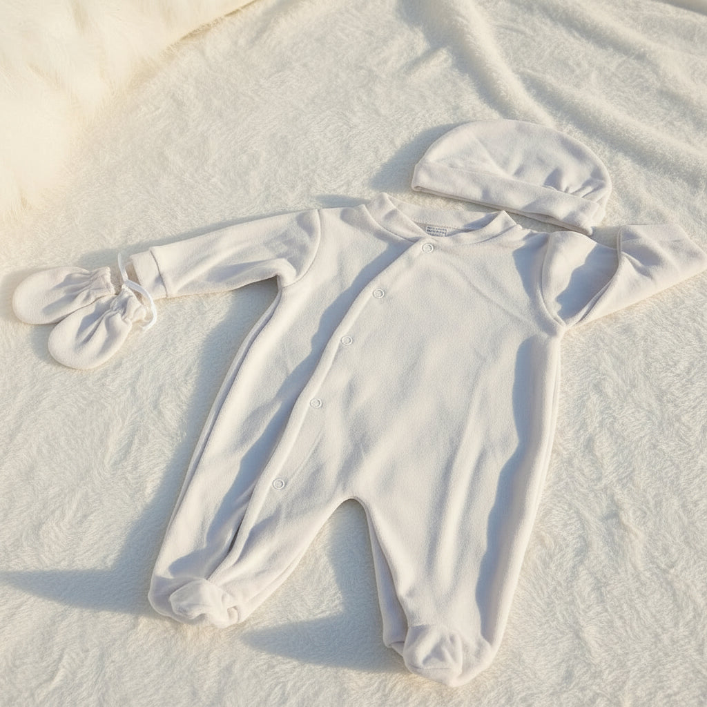Ensemble velours bébé 3 pièces personnalisé cadeau naissance